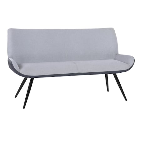 Armen Living Coronado Contemporary Bench in Brushed Gray Powder Coated Finish and Gray Fabric LCCDBEBG